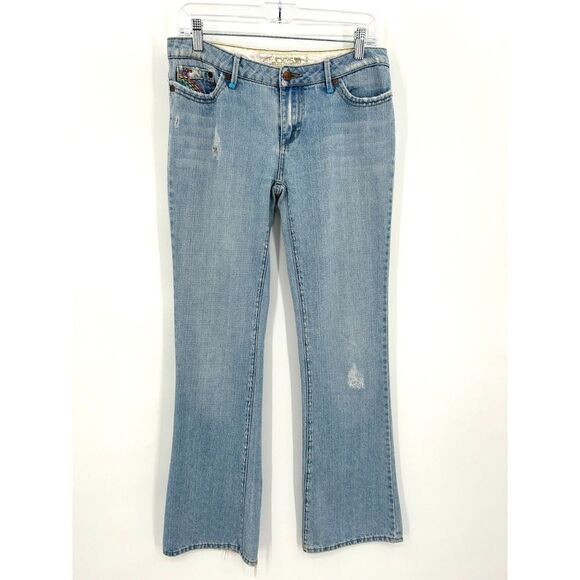 JOE'S JEANS Vintage Series 1971 Light Blue Rainbow Embroidered Flare Jeans 27 - Picture 1 of 9